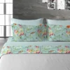 Lenzuola matrimoniali in cotone DIAMOND AGE Fiori e farfalle acqua