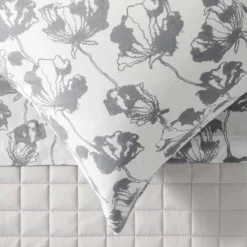 Lenzuola Matrimoniali in percalle ZUCCHI BOUQUET G1 fiorellini grigio