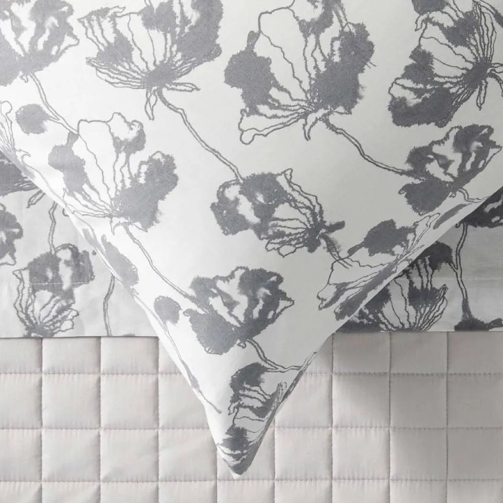 Lenzuola Matrimoniali in percalle ZUCCHI BOUQUET G1 fiorellini grigio