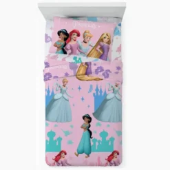 Lenzuola Principesse completo singolo in cotone Disney per bambine