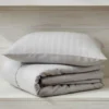 LUXEA Copripiumone con federe letto 2 piazze NO-STIRO grigio perla