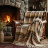 Missoni Home plaid con frange 130x190 cm HUMBERT 148 marrone zig-zag