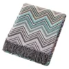 Missoni Home plaid con frange 130x190 cm PERSEO 170 toni freddi