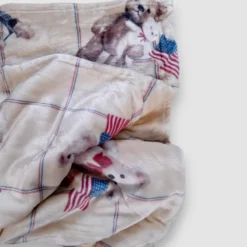Plaid coperta da divano New England 130x160 Animali beige