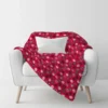 Plaid da divano Lana Cotta 150x170 margherite grigio fondo rosso
