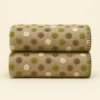 Plaid lana cotta 150x170 cm tortora con motivo a pois Bordo punto cavallo