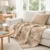 Plaid Lanerossi Ducale 130x180 Lana Merino Beige Floreale