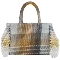 Plaid SWEET Mohair effect soffice coperta ocra 130x160 con borsa
