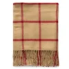 Plaid tartan con frange 130x160 Portland Cammello