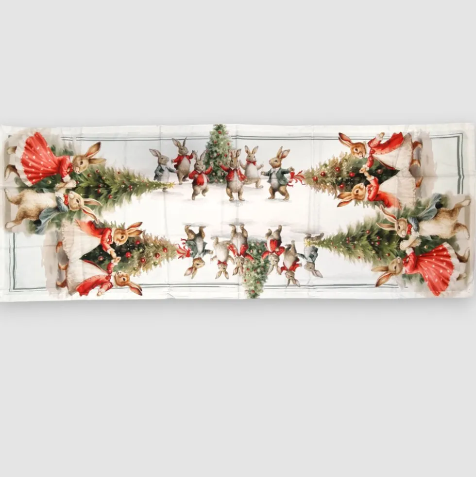 Runner da cucina in cotone 55x150 centro tavola Natalizio Party