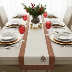 Runner Natalizio in cotone 50x150 cm Borbonese XMAS Abete
