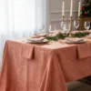 Servizio da tavola 180x270 cm in fiandra con 12 tovaglioli rosa