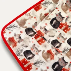 Set Americano Natalizio Gatti Rosso 35x45 cm