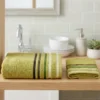 Set asciugamano medio + ospite verde erba con bordo
