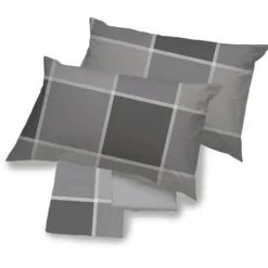Set lenzuola in cotone matrimoniale Breez geometrico grigio