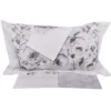 Set lenzuola matrimoniale 2 piazze Gabel SECRETS grigio floreale in percalle