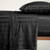 Set lenzuola matrimoniale 2 piazze raso di cotone ZEFIRO Nero