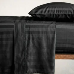 Set lenzuola matrimoniale 2 piazze raso di cotone ZEFIRO Nero