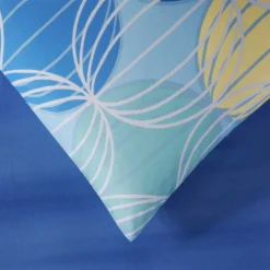 Set Lenzuola Meridiani Azzurro in Cotone - Design Geometrico Moderno
