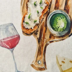 Strofinaccio Cucina canovaccio puro cotone BRUSCHETTA colore mistolino