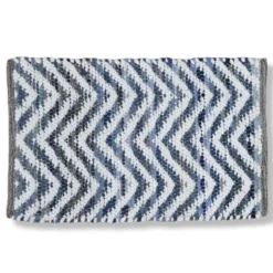 Tappeto arredo multiuso 50x80 antiscivolo zig-zag bluette