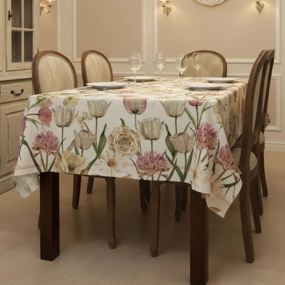 Tovaglia Botanica Tag House Paper 150x180 | Rosa Naturale