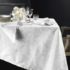 Tovaglia di fiandra PIAZZA PITTI 150x180 cm con 6 tovaglioli bianco Manuela