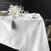 Tovaglia Fiandra PIAZZA PITTI x 8 -160x230 con 8 tovaglioli bianco Manuela