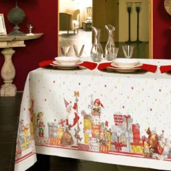 Tovaglia Natale in puro Cotone TESSITURA RANDI Elf Festivita'