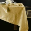 Tovaglia PIAZZA PITTI 180x360 cm in fiandra con 18 tovaglioli oro Manuela