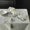 Tovaglia PIAZZA PITTI 160x230 fiandra 8 tovaglioli grigio perla Manuela