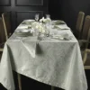 Tovaglia rotonda PIAZZA PITTI Ø 180 cm fiandra con 8 tovaglioli grigio perla Manuela