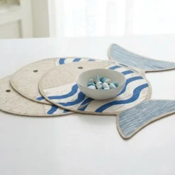 Tovaglietta Americana a Forma di Pesce Blue Wave | 33x48 cm