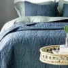 Trapuntino singolo 170x260 Boutis Malawi bluette ricamato