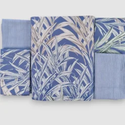 Zucchi copripiumini Matrimoniali 100% Cotone Ciuffetto 4 Federe blu